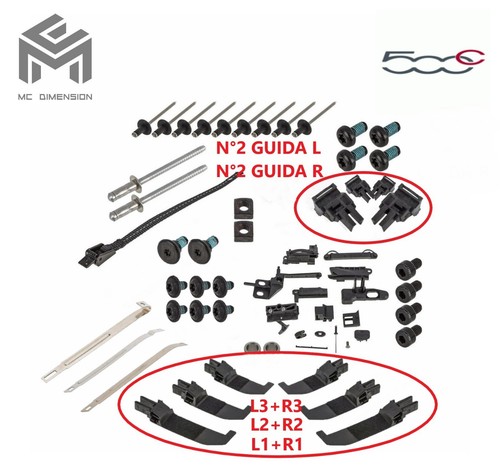 Kit ricambi tettuccio fiat 500 - kit,