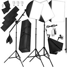 3x Illuminazione set studio foto lampada kit softbox stativo borsa per trasporto
