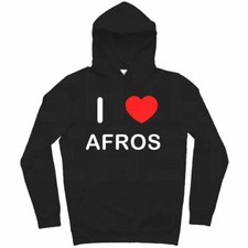 Afros I Love Hoodie Pullover Adult Long Sleeved