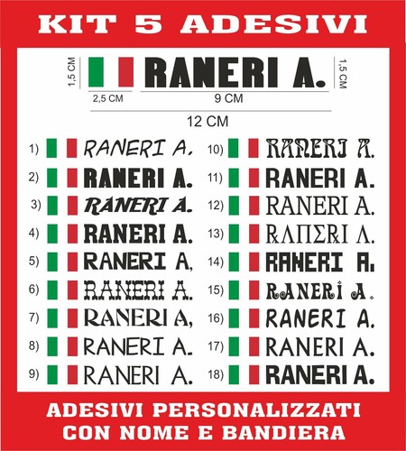 Adesivi nome bandiera - nome, +