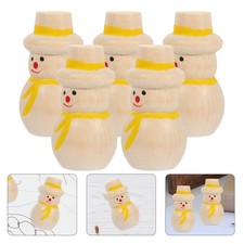  5 Pcs Blocchi Di Legno Del Pupazzo Neve Piccole Figurine Pupazzi