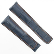 Cinturino Misure adatte a Tag Heuer Monaco Gulf Stampa Alligatore Blu Cucitura A