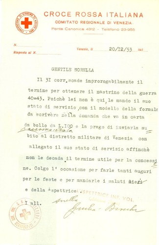 1953 venezia croce rossa - croce,
