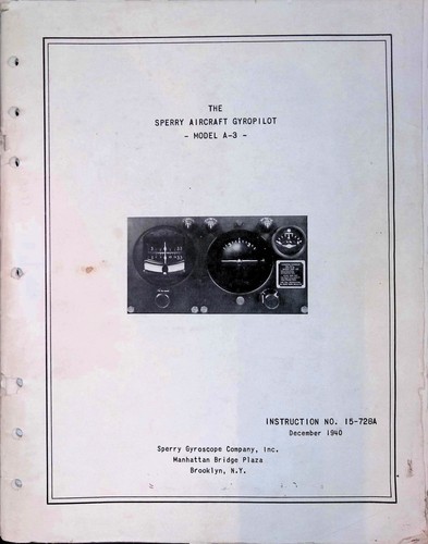Sperry aircraft gyropilot - aircraft, a-3