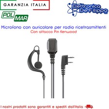 Falkos Microfono con auricolare per radio ricetrasmittenti, attacco Pin Kenwood