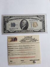 10 DOLLARI 1934,OCCUPAZIONE AMERICANA IN SICILIA  BOLLINO GIALLO PERIZIATE QFDS.