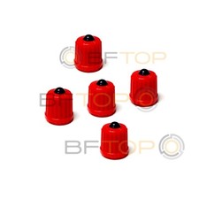 Coperchietti valvole auto moto rossi in plastica cappuccio con guarnizione pz.5