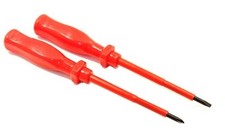 SET 2 CACCIAVITI DA ELETTRICISTA 215 mm A TAGLIO E CROCE CON MANICO 100% ISOLATO