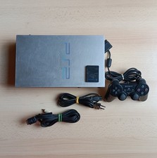 SONY PS2 FAT SILVER PLAYSTATION 2 PS2 Console Completa con Cavi e Joystick 