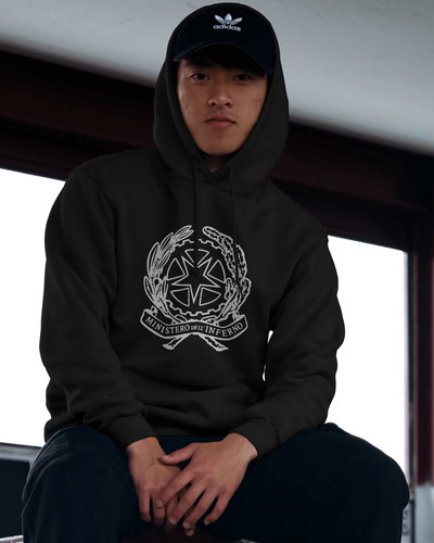Felpa nera unisex con - , stampa