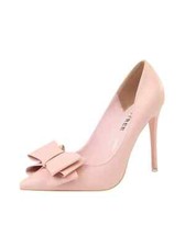 Decolte Rosa Scarpe Donna Eleganti Fiocco Tacco 10.5 Cm Pelle Sintetica CF1740