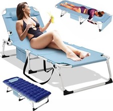 NAIZEA Lettino da Campeggio Pieghevole Faccia Giù Abbronzante Chaise Sdraio per Adulti