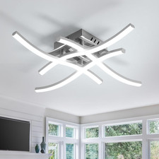 Plafoniera LED Soffitto, Lampada Da Soffitto Moderna Design Curvo, 24W 2700LM Bi