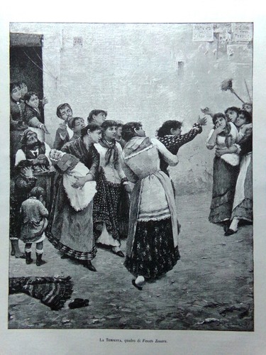 Stampa del 1884 - la, tempesta