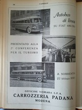 AUTOBUS FIAT 680 CARROZZERIA PADANA MODENA - VECCHIA PUBBLICITA' ADVERT 