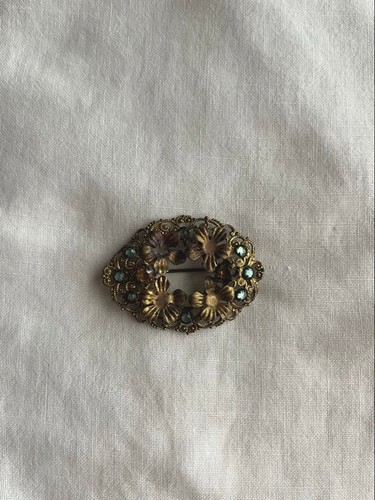 Spilla floreale ceca - , vintage