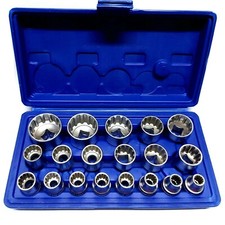 SET 19 CHIAVI A BUSSOLA DA 1/2" MILLERIGHE SCANALATO 8-32mm cromo vanadium