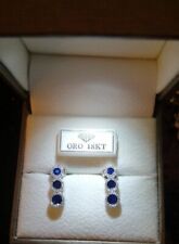 ORECCHINI TRILOGY IN ORO BIANCO 18 KT. TIT. 750 CON ZAFFIRI E BRILLANTI.