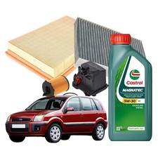 Kit Tagliando Ford Fusion 1.6 Tdci 90cv 66kw + 4 Litri Castrol Magnatec 5w30 A5