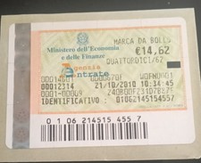 Marca bollo 14 62 - marca, da