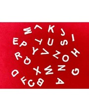 Applicazione Termoadesiva Lettera Iniziali Mini Stampatello Ricamo Polsini Alfab