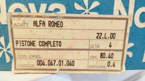 Pistoni completi alfa romeo - completi,