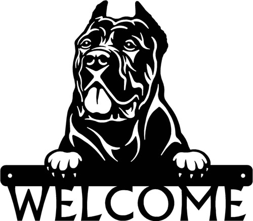 Insegna benvenuto cane corso - benvenuto,