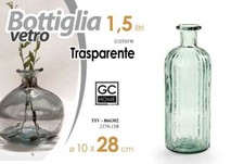 VASO BOTTIGLIA VETRO FIORI