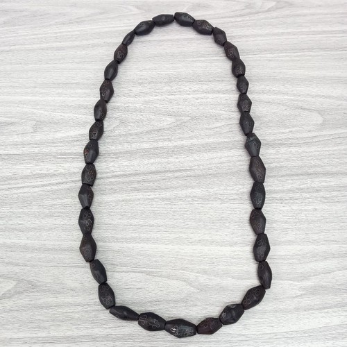 Collana vintage perle legno - collana,