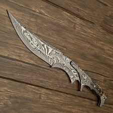 🔪 Coltello Lama Fissa Acciaio Damascato Forgiato a Mano Personalizzato - Cacciatore/Collezionista Unico