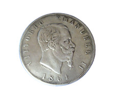 5 Lire 1861 T Regno d'Italia