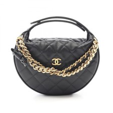 Borsa a mano CHANEL Matelasse catena AP3943 pelle di vitello nera GHW usata donna COCO CC