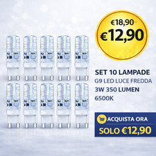 10 Lampadine G9 LED 3W 350Lm