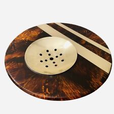 🟢 Team Guzzini Centerpiece in Lucite & Brass design anni 70