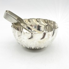 Antica zuccheriera in argento sheffield ciotola porta zollette in silver plate