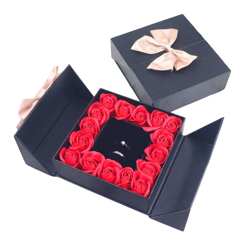 Portagioie nero con rose - portagioie,