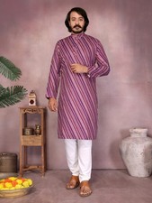 Uomo Kurta Set Pigiama Indiano