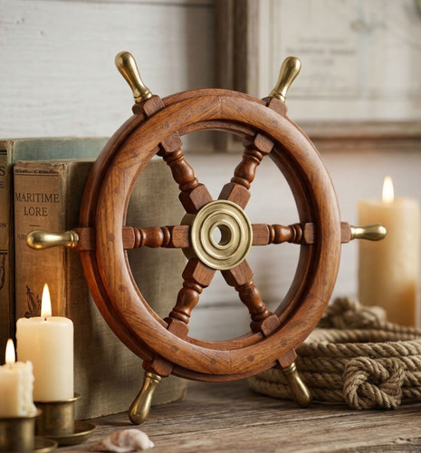 Ruota nave legno vintage - , 12"
