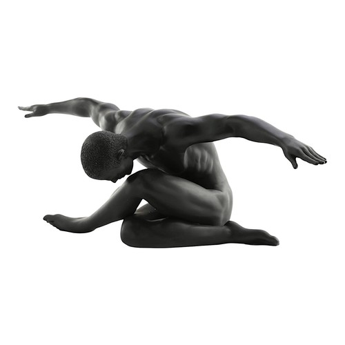 Statua poliresina nera nuda