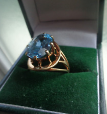 9ct Oro Grande Topazio Blu