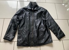 Giacca Crown Gate piccola in pelle nera con colletto interno rimovibile P2P 23" L 30"