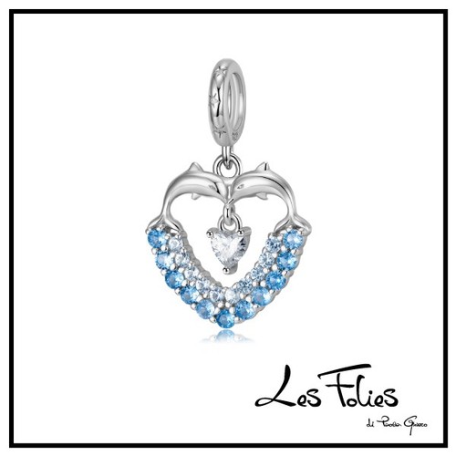 Charm delfini cuore - charm, a
