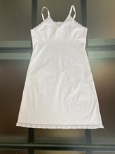 SOTTOVESTE CAMICIA DA NOTTE VINTAGE ANNI '50-'60 BIANCA CON PROFILO IN PIZZO