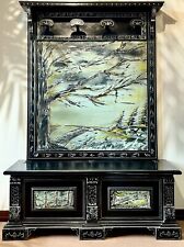 cassapanca con appendiabiti vintage dipinta a mano anni 60'