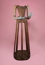 Madonna Manichino Gabbia Stile '600 Vintage Statua Santa 138 Cm legno santa 