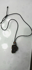 COLLANA ARTIGIANALE PEZZO UNICO CON CORDINO FILO DI RAME E PIETRA OSSIDIANA