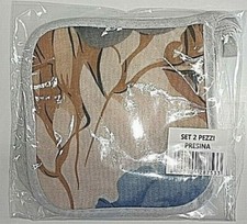 Set di 2 presine da forno decorate presina per cucina in cotone trapuntata