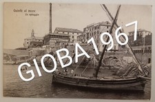 QUINTO AL MARE(GENOVA) LA SPIAGGIA ANIMATA CON PESCHERECCI VIAGG. 1916 VEDI...
