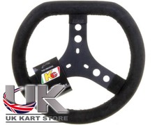 Go Kart KG Flat Top Volante Cadetto Nero Scamosciato Karting