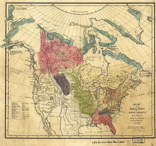 Mappa 1836 tribù - , indiane